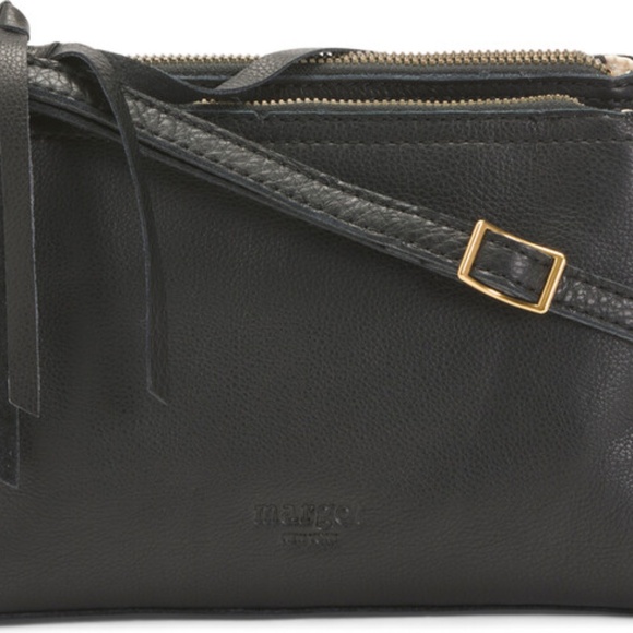 NWT Margot New York Black Leather Crossbody Purse - Picture 2 of 12